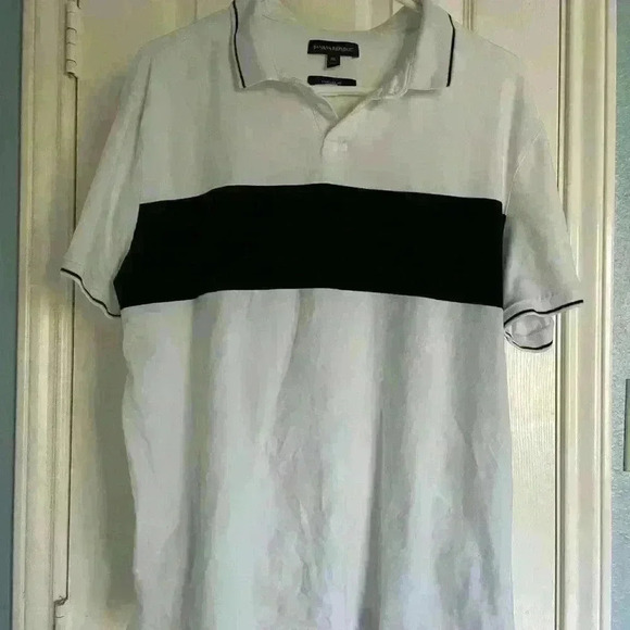 Banana Republic White Blue Colorblock Polo size XL - Picture 1 of 3